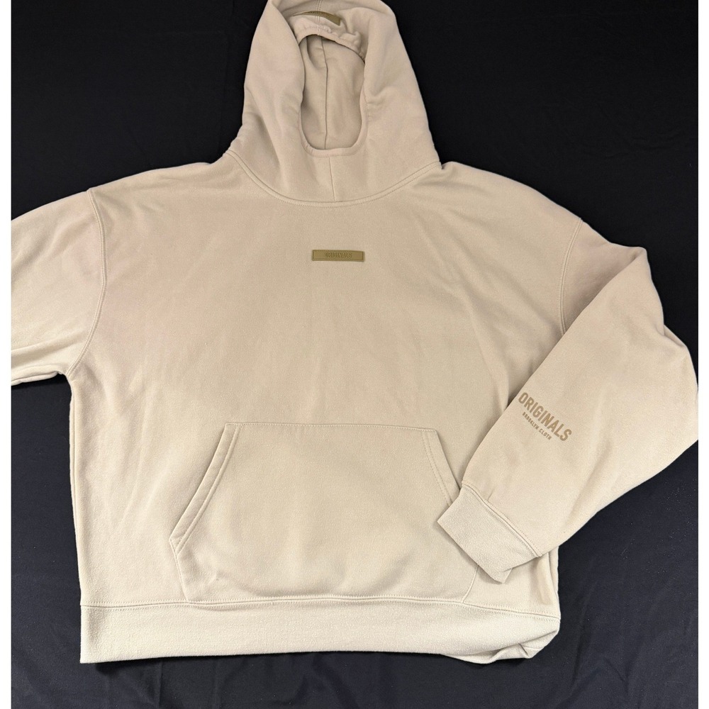 Brooklyn Cloth Originals Tan Sand Pullover Hoodie Streetwear Mens XL Cozy Basic